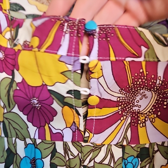 Natural Life Patti Side Slit Maxi Dress In Ivory Blue Floral - Picture 12 of 14